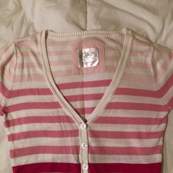 Justice Pink Striped Sweater - Picture 2 of 3